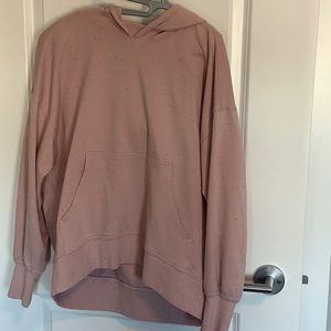 LuluLemon hooded speckled pink oversized sweatshirt; size 6